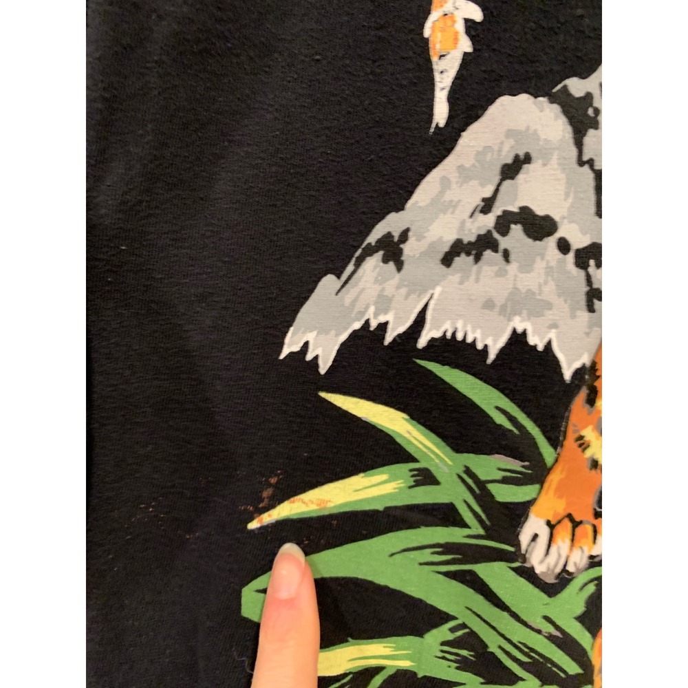 Reason Clothing Mens Black Tiger Koi World Tour‎ Long Sleeve Graphic Tee Small - Picture 8 of 8